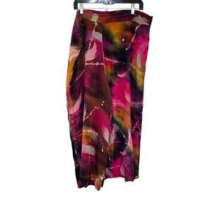 Devil Tris Collection By Patricia Hermann Wide Leg Crop Tie Dye Art Pants Funky